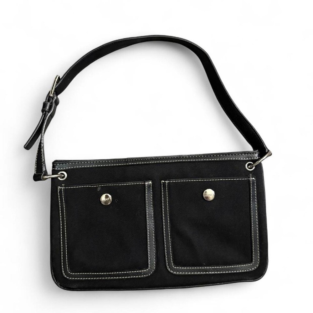 Esprit Black Canvas Baguette Shoulder Bag Y2K